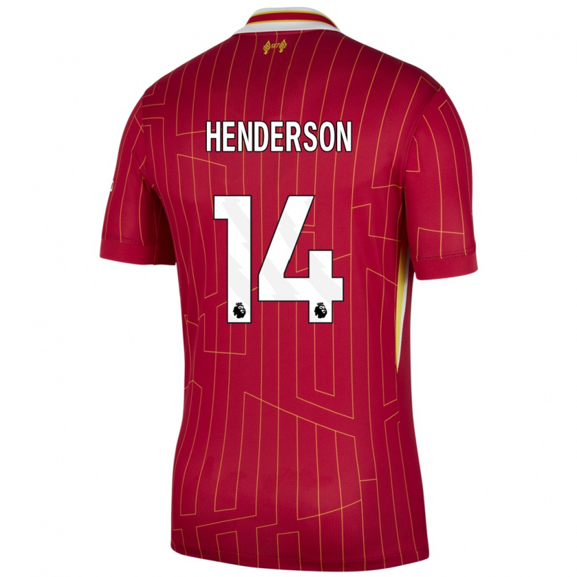 Kandiny Enfant Maillot Henderson #14 Rouge Jaune Blanc Tenues Domicile 2024/25 T-Shirt