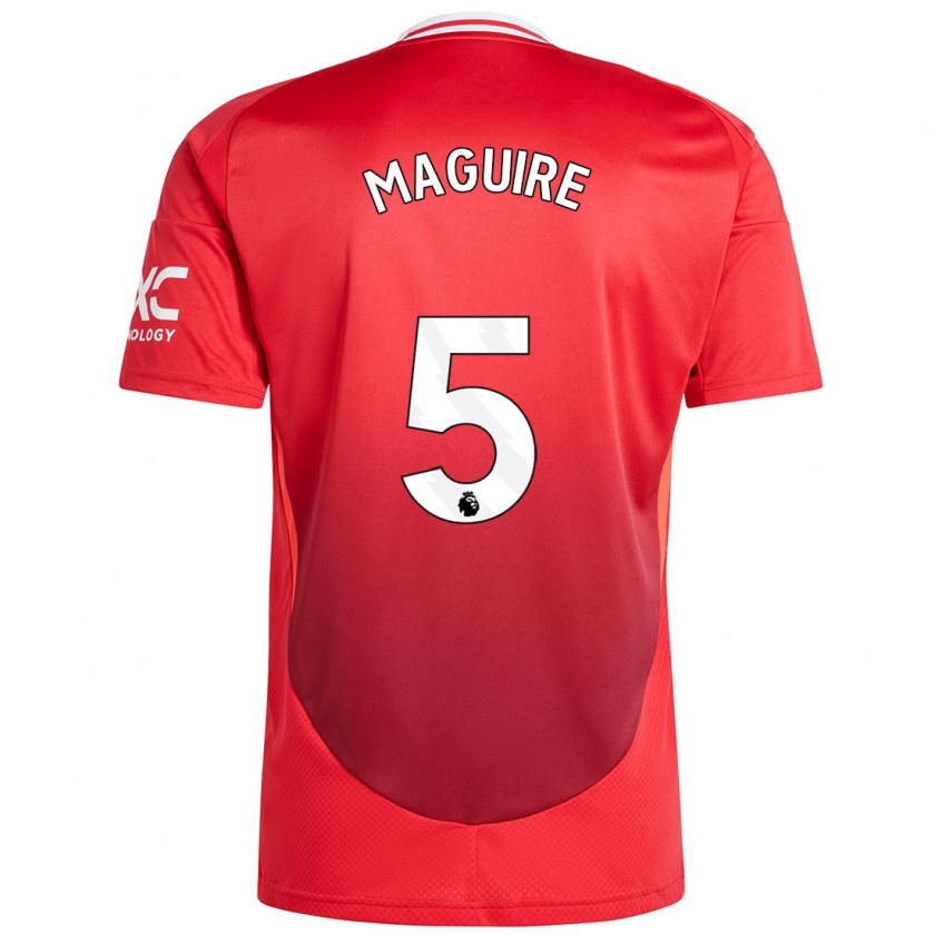 Kandiny Enfant Maillot Harry Maguire #5 Rouge Vif Tenues Domicile 2024/25 T-Shirt