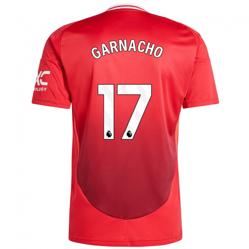 Kandiny Enfant Maillot Alejandro Garnacho #17 Rouge Vif Tenues Domicile 2024/25 T-Shirt