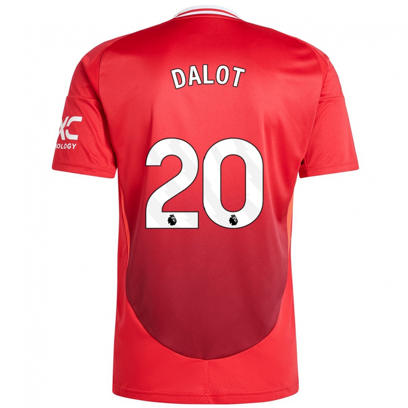 Kandiny Enfant Maillot Diogo Dalot #20 Rouge Vif Tenues Domicile 2024/25 T-Shirt