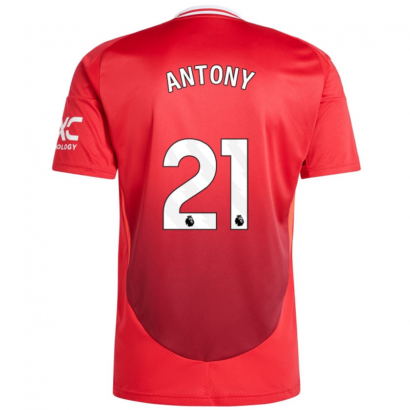 Kandiny Enfant Maillot Antony #21 Rouge Vif Tenues Domicile 2024/25 T-Shirt