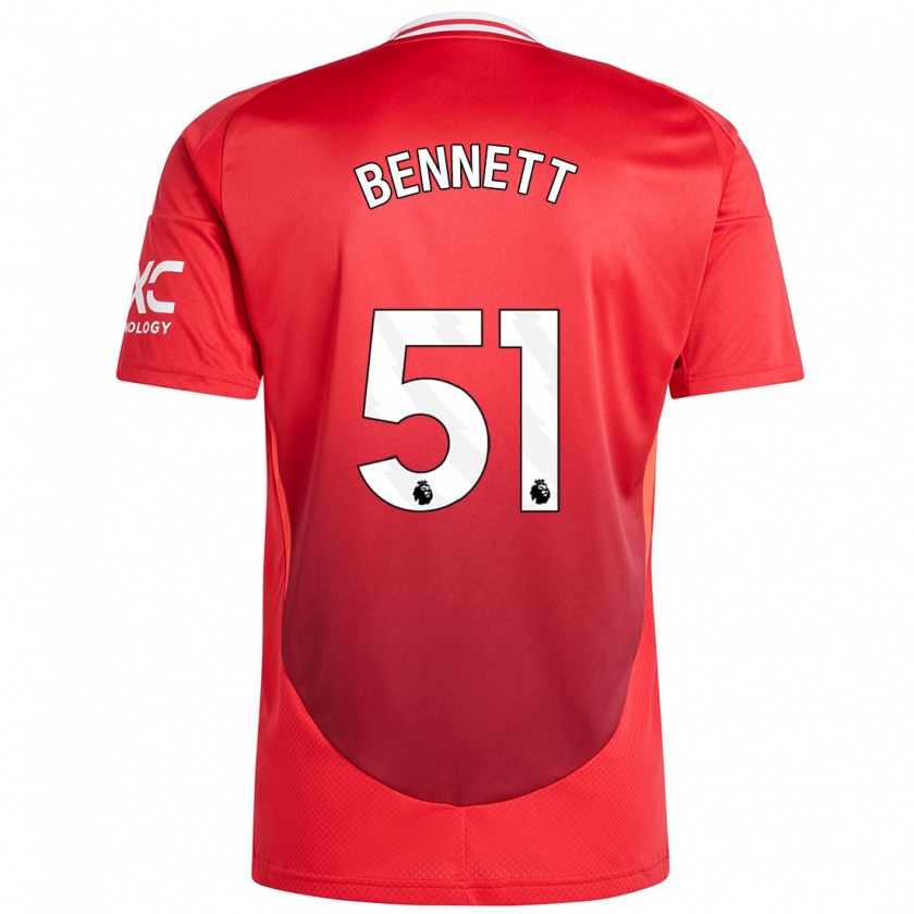 Kandiny Enfant Maillot Rhys Bennett #51 Rouge Vif Tenues Domicile 2024/25 T-Shirt