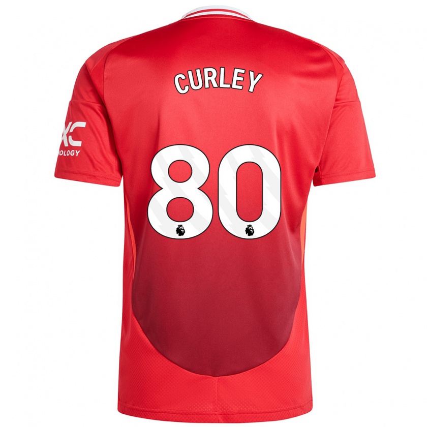 Kandiny Enfant Maillot Ruben Curley #80 Rouge Vif Tenues Domicile 2024/25 T-Shirt