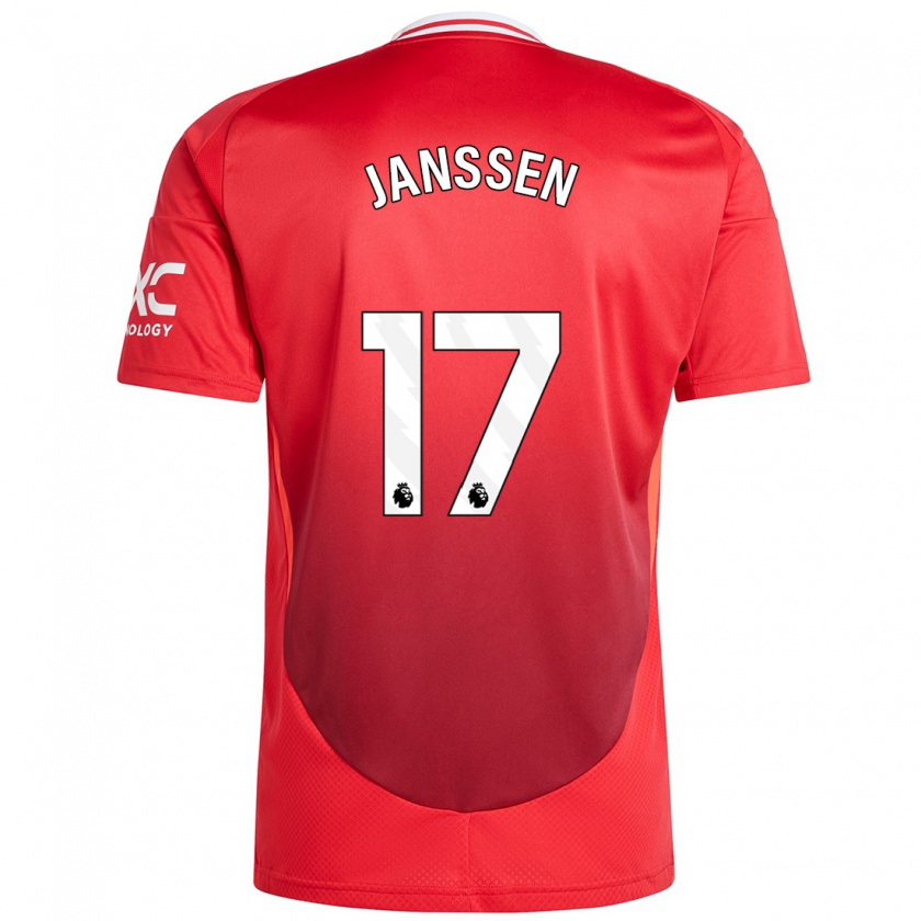 Kandiny Enfant Maillot Dominique Janssen #17 Rouge Vif Tenues Domicile 2024/25 T-Shirt