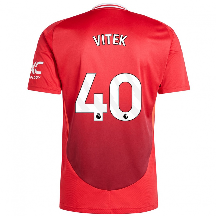 Kandiny Enfant Maillot Radek Vitek #40 Rouge Vif Tenues Domicile 2024/25 T-Shirt