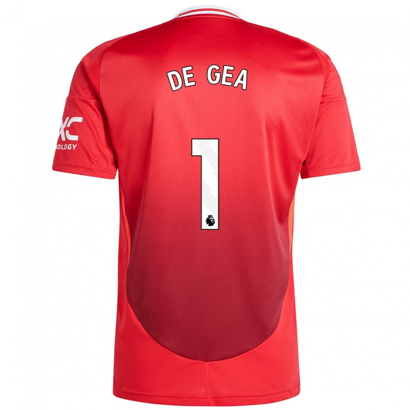 Kandiny Enfant Maillot David De Gea #1 Rouge Vif Tenues Domicile 2024/25 T-Shirt