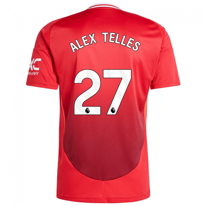 Kandiny Enfant Maillot Alex Nicolao Telles #27 Rouge Vif Tenues Domicile 2024/25 T-Shirt