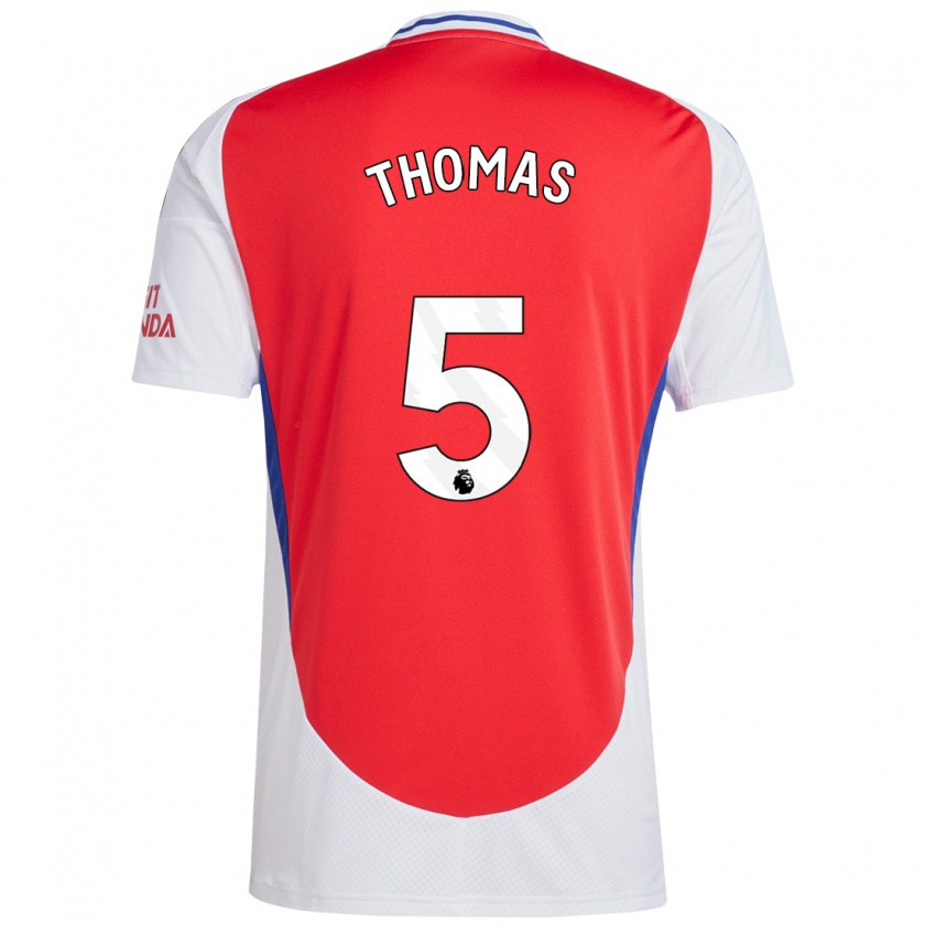 Kandiny Enfant Maillot Thomas Partey #5 Rouge Blanc Tenues Domicile 2024/25 T-Shirt