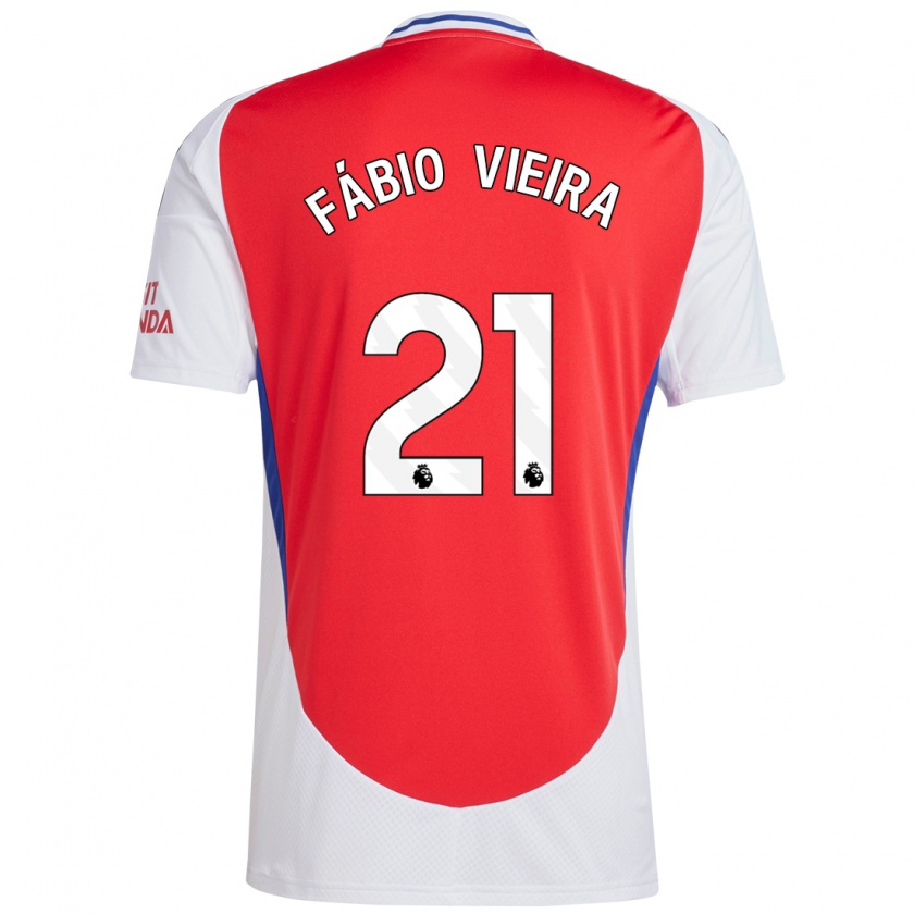 Kandiny Enfant Maillot Fábio Vieira #21 Rouge Blanc Tenues Domicile 2024/25 T-Shirt