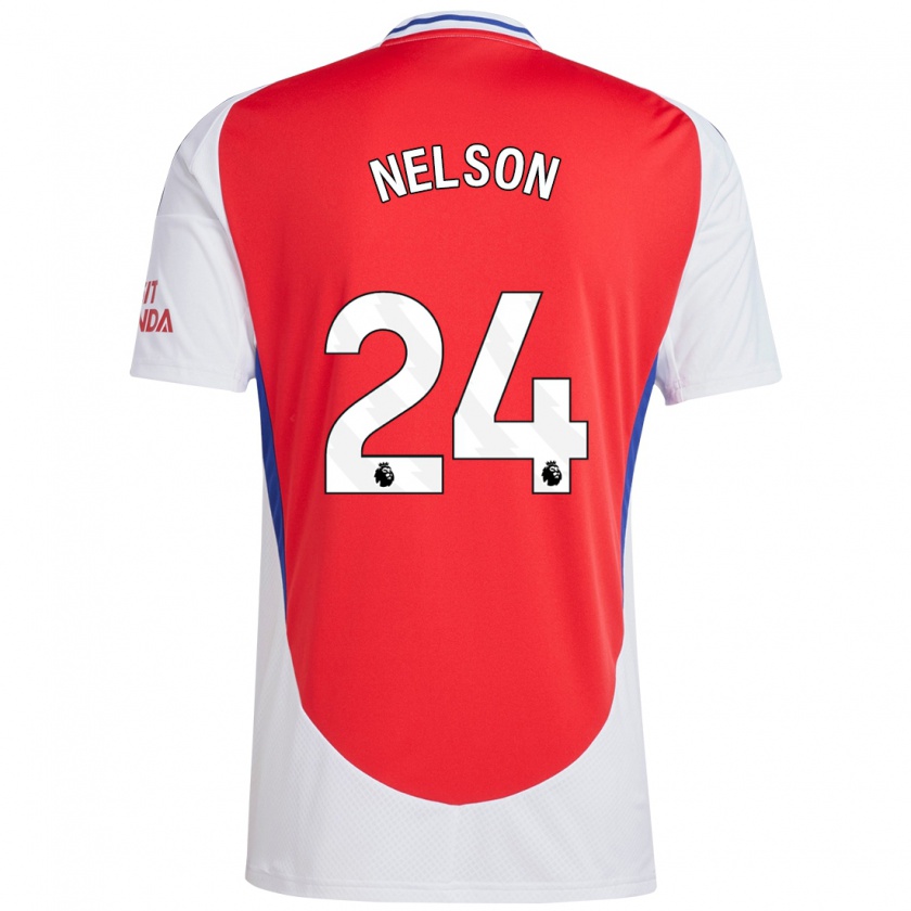 Kandiny Enfant Maillot Reiss Nelson #24 Rouge Blanc Tenues Domicile 2024/25 T-Shirt