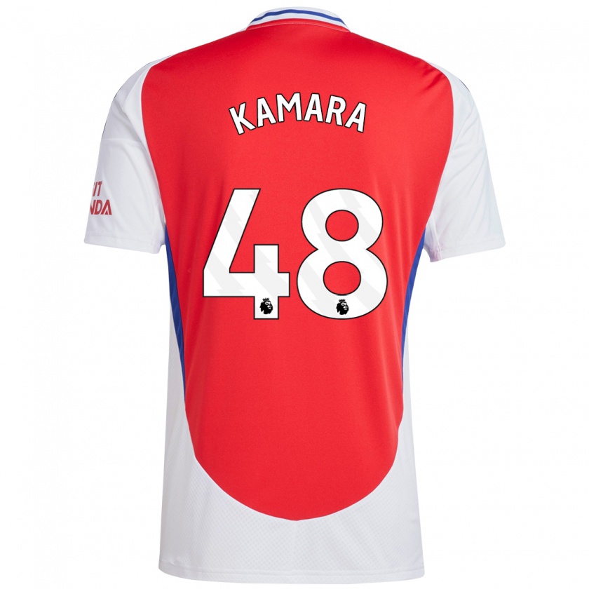 Kandiny Enfant Maillot Osman Kamara #48 Rouge Blanc Tenues Domicile 2024/25 T-Shirt