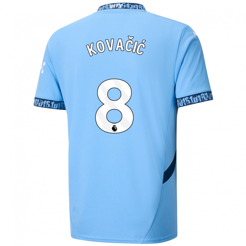 Kandiny Enfant Maillot Mateo Kovacic #8 Bleu Marine Tenues Domicile 2024/25 T-Shirt