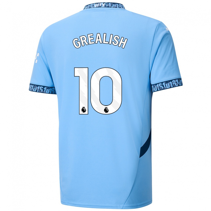 Kandiny Enfant Maillot Jack Grealish #10 Bleu Marine Tenues Domicile 2024/25 T-Shirt