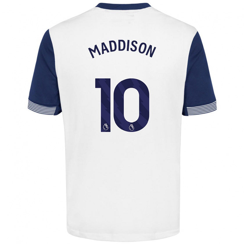 Kandiny Enfant Maillot James Maddison #10 Blanc Bleu Tenues Domicile 2024/25 T-Shirt