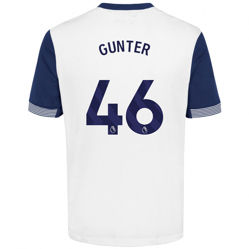 Kandiny Enfant Maillot Luca Gunter #46 Blanc Bleu Tenues Domicile 2024/25 T-Shirt