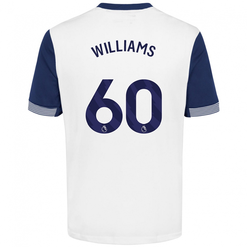 Kandiny Enfant Maillot Jaden Williams #60 Blanc Bleu Tenues Domicile 2024/25 T-Shirt