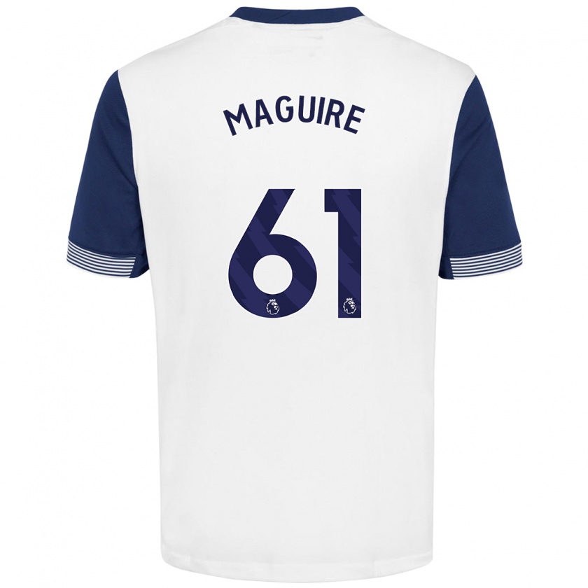 Kandiny Enfant Maillot Aaron Maguire #61 Blanc Bleu Tenues Domicile 2024/25 T-Shirt