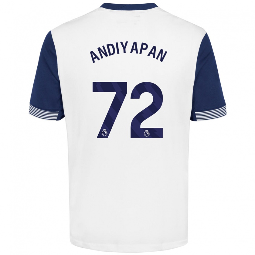 Kandiny Enfant Maillot William Andiyapan #72 Blanc Bleu Tenues Domicile 2024/25 T-Shirt