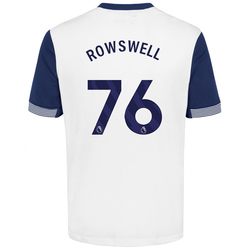 Kandiny Enfant Maillot James Rowswell #76 Blanc Bleu Tenues Domicile 2024/25 T-Shirt