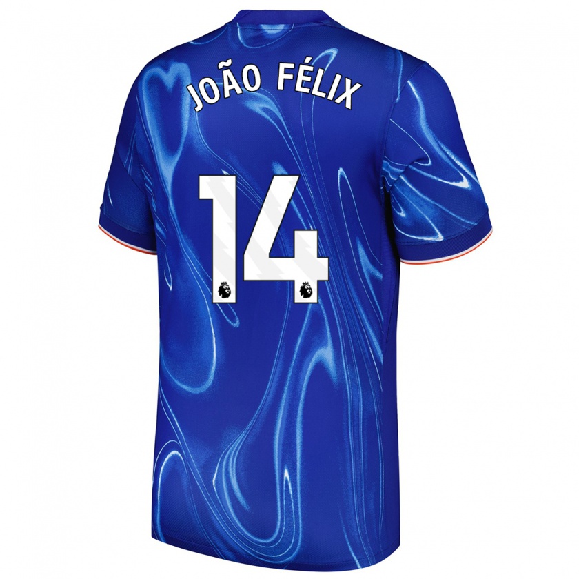 Kandiny Enfant Maillot João Félix #14 Bleu Blanc Tenues Domicile 2024/25 T-Shirt