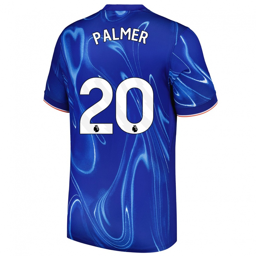 Kandiny Enfant Maillot Cole Palmer #20 Bleu Blanc Tenues Domicile 2024/25 T-Shirt