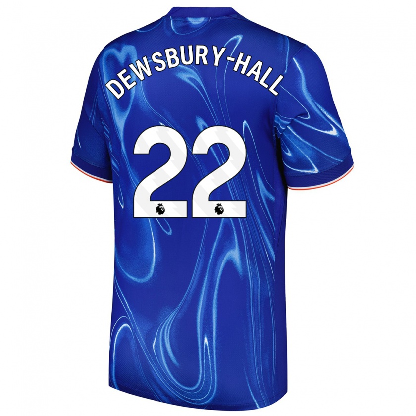 Kandiny Enfant Maillot Kiernan Dewsbury-Hall #22 Bleu Blanc Tenues Domicile 2024/25 T-Shirt