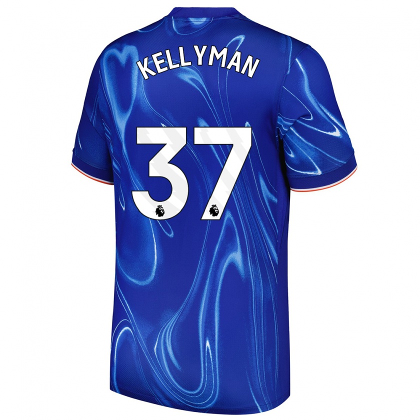 Kandiny Enfant Maillot Omari Kellyman #37 Bleu Blanc Tenues Domicile 2024/25 T-Shirt