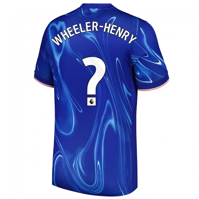 Kandiny Enfant Maillot Joseph Wheeler-Henry #0 Bleu Blanc Tenues Domicile 2024/25 T-Shirt