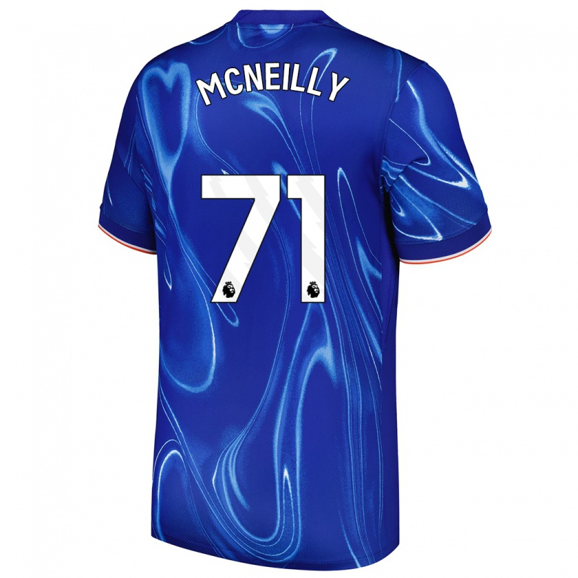 Kandiny Enfant Maillot Donnell Mcneilly #71 Bleu Blanc Tenues Domicile 2024/25 T-Shirt