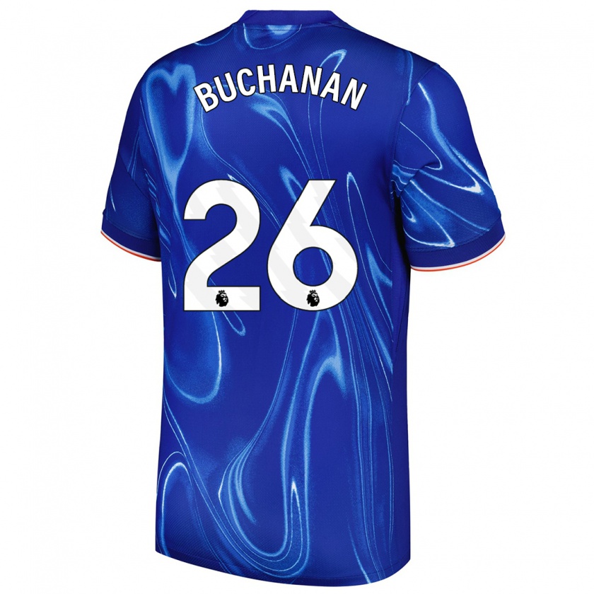 Kandiny Enfant Maillot Kadeisha Buchanan #26 Bleu Blanc Tenues Domicile 2024/25 T-Shirt