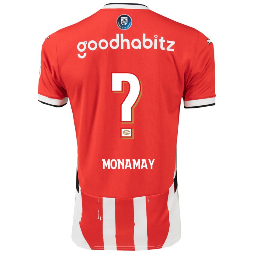 Kandiny Enfant Maillot Madi Monamay #0 Rouge Blanc Tenues Domicile 2024/25 T-Shirt