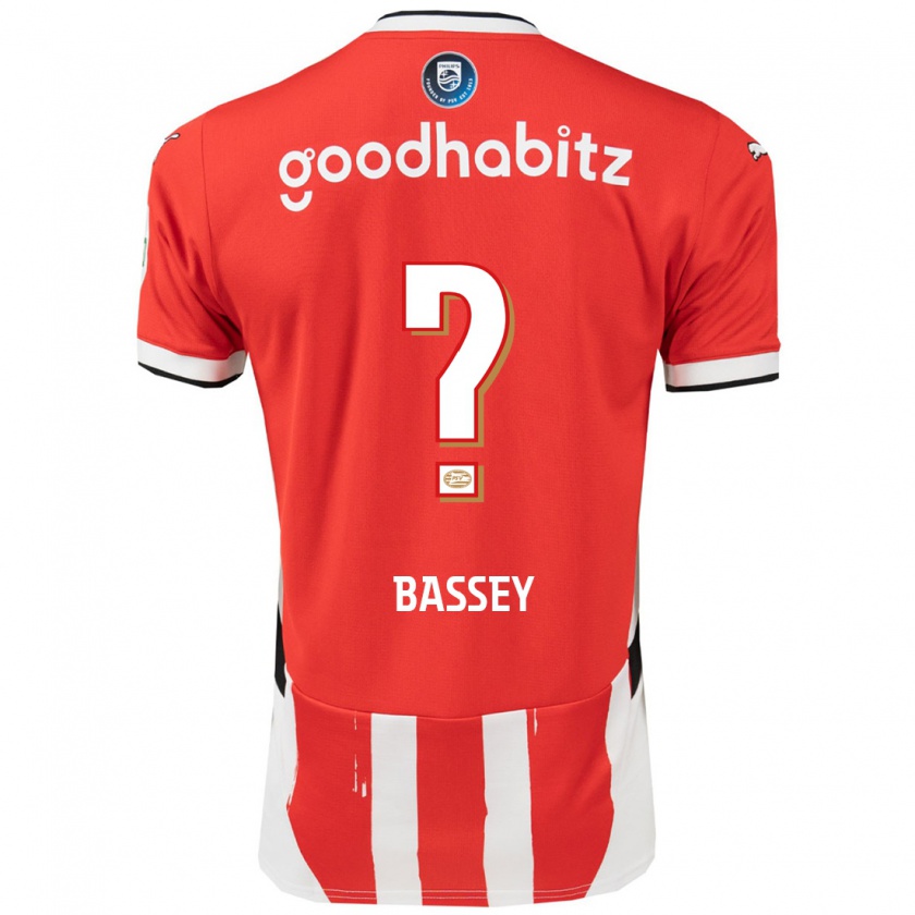 Kandiny Enfant Maillot Essien Bassey #0 Rouge Blanc Tenues Domicile 2024/25 T-Shirt