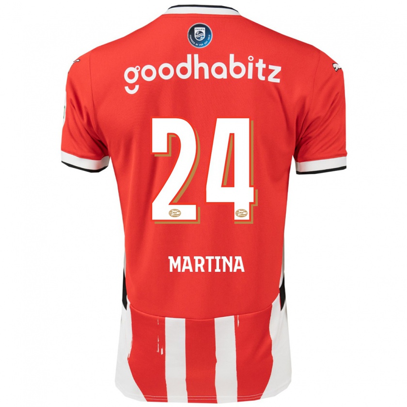 Kandiny Enfant Maillot Shijona Martina #24 Rouge Blanc Tenues Domicile 2024/25 T-Shirt