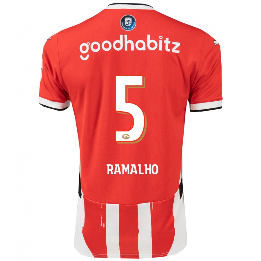 Kandiny Enfant Maillot André Ramalho #5 Rouge Blanc Tenues Domicile 2024/25 T-Shirt