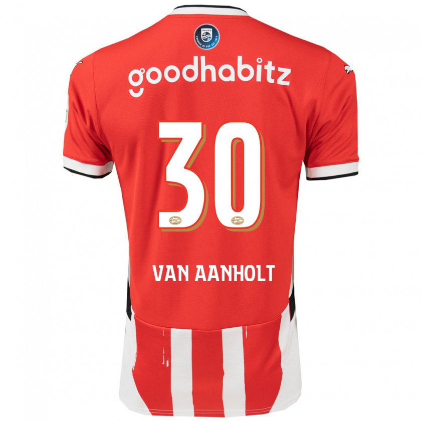 Kandiny Enfant Maillot Patrick Van Aanholt #30 Rouge Blanc Tenues Domicile 2024/25 T-Shirt