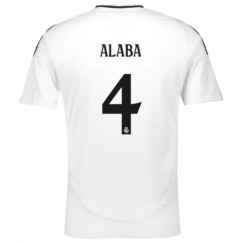 Kandiny Enfant Maillot David Alaba #4 Blanc Tenues Domicile 2024/25 T-Shirt