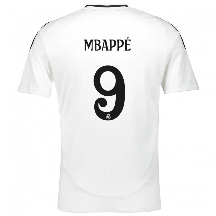 Kandiny Enfant Maillot Kylian Mbappé #9 Blanc Tenues Domicile 2024/25 T-Shirt