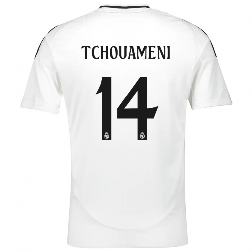 Kandiny Enfant Maillot Aurélien Tchouaméni #14 Blanc Tenues Domicile 2024/25 T-Shirt