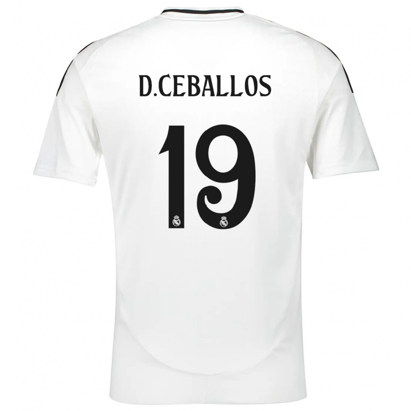 Kandiny Enfant Maillot Dani Ceballos #19 Blanc Tenues Domicile 2024/25 T-Shirt