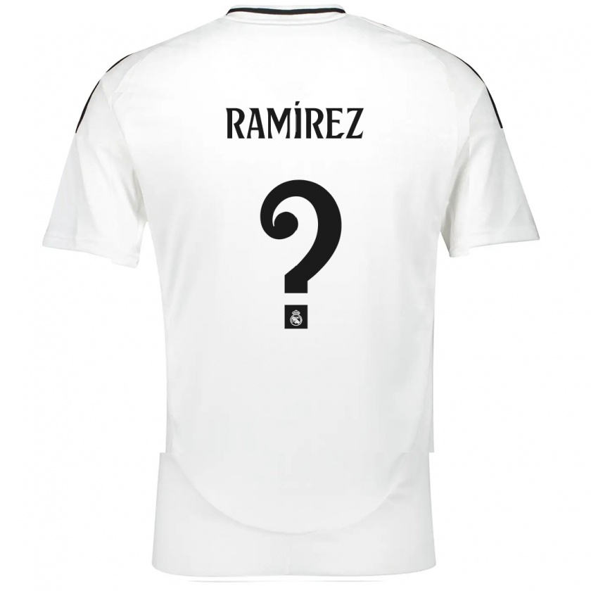 Kandiny Enfant Maillot Izan Ramírez #0 Blanc Tenues Domicile 2024/25 T-Shirt