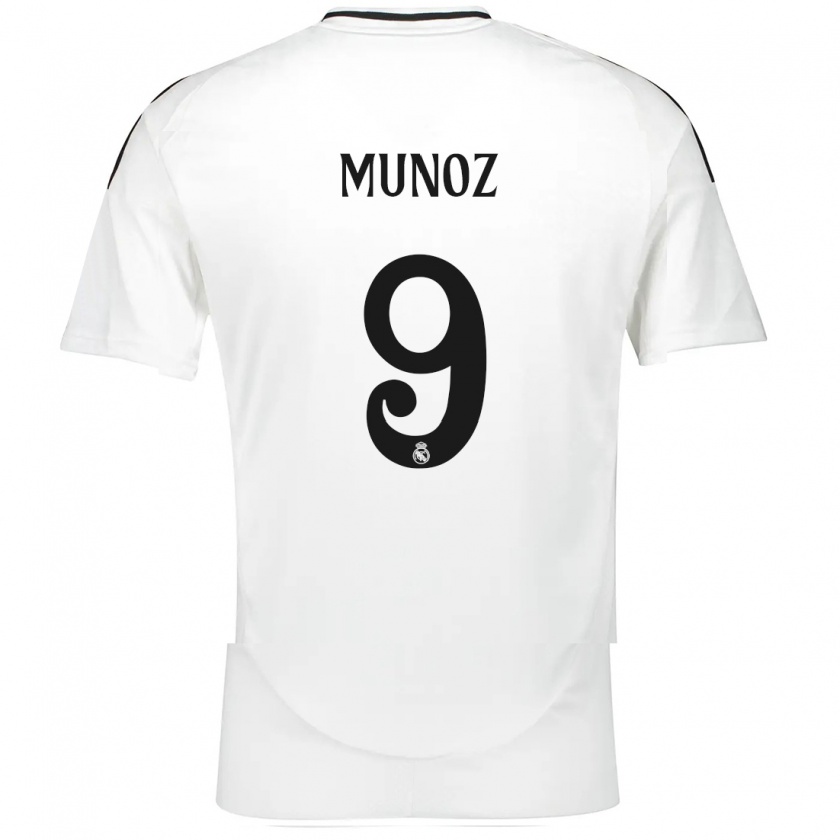 Kandiny Enfant Maillot Víctor Muñoz #9 Blanc Tenues Domicile 2024/25 T-Shirt