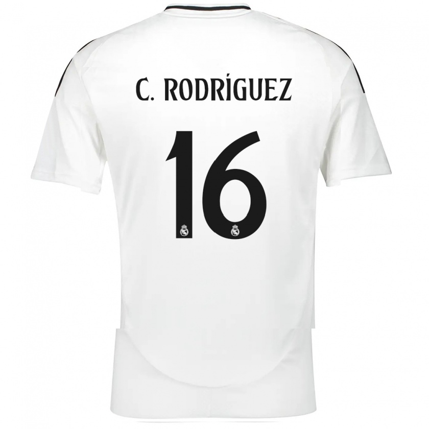 Kandiny Enfant Maillot Carlos Rodríguez #16 Blanc Tenues Domicile 2024/25 T-Shirt