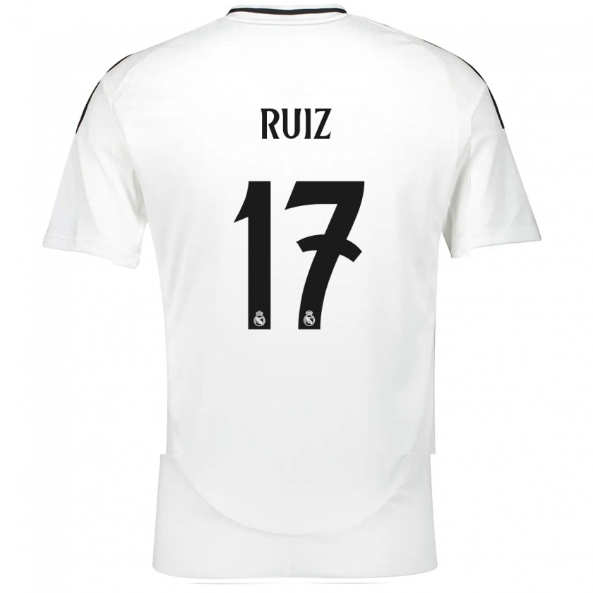 Kandiny Enfant Maillot David Ruiz #17 Blanc Tenues Domicile 2024/25 T-Shirt