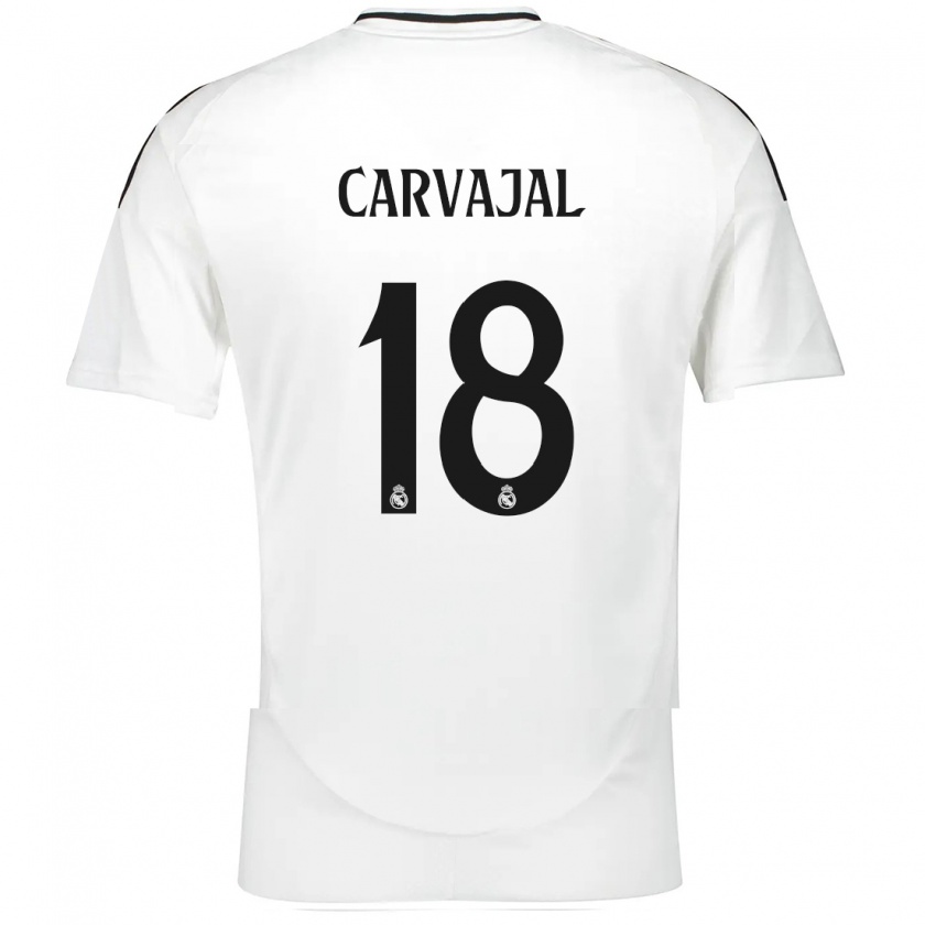 Kandiny Enfant Maillot Ángel Carvajal #18 Blanc Tenues Domicile 2024/25 T-Shirt