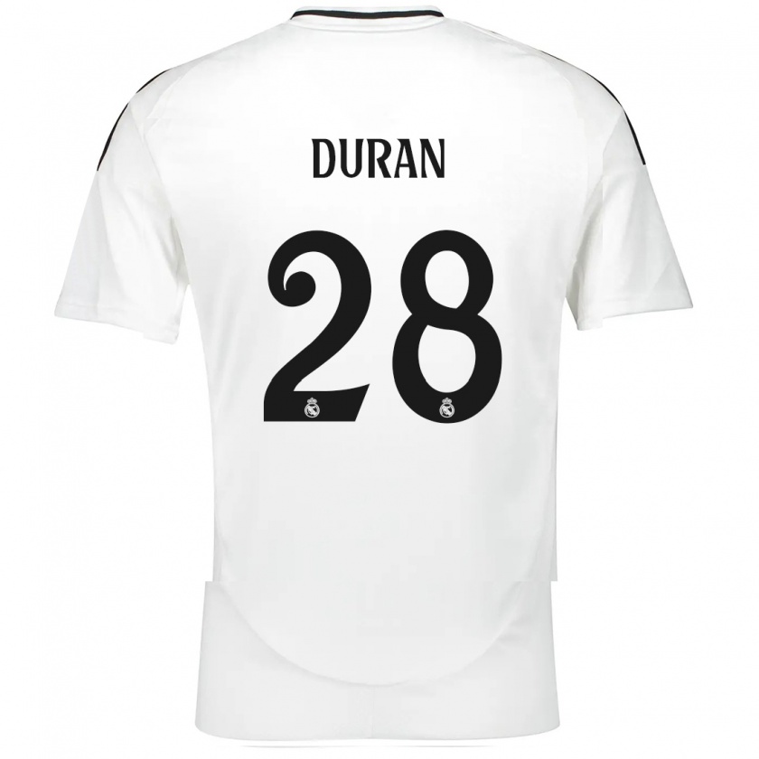 Kandiny Enfant Maillot Pol Duran #28 Blanc Tenues Domicile 2024/25 T-Shirt