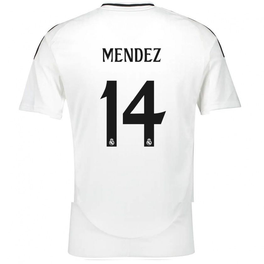 Kandiny Enfant Maillot María Méndez #14 Blanc Tenues Domicile 2024/25 T-Shirt