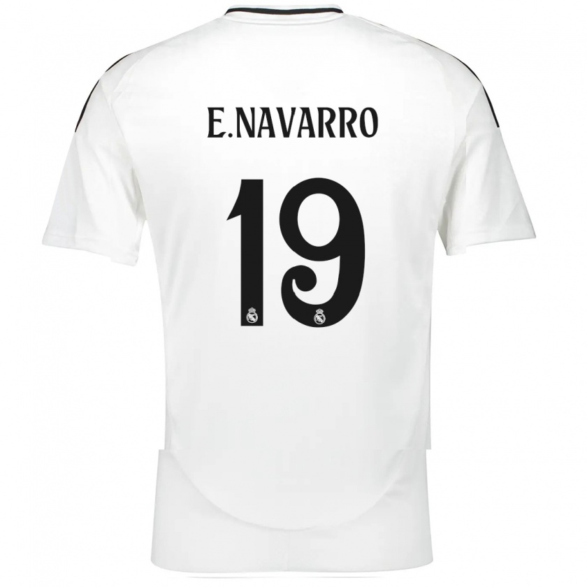 Kandiny Enfant Maillot Eva Navarro #19 Blanc Tenues Domicile 2024/25 T-Shirt