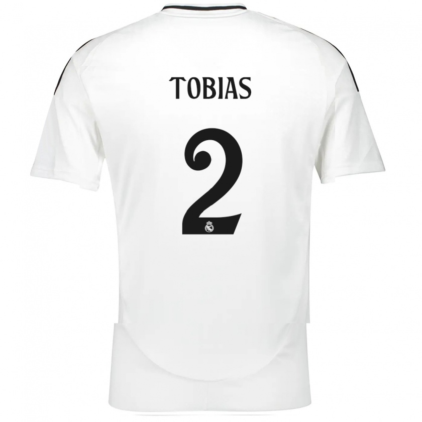 Kandiny Enfant Maillot Vinícius Tobias #2 Blanc Tenues Domicile 2024/25 T-Shirt