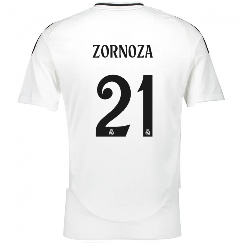 Kandiny Enfant Maillot Claudia Zornoza #21 Blanc Tenues Domicile 2024/25 T-Shirt