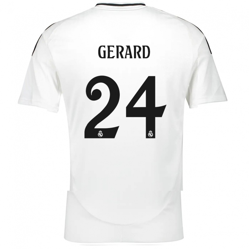 Kandiny Enfant Maillot Meline Gerard #24 Blanc Tenues Domicile 2024/25 T-Shirt